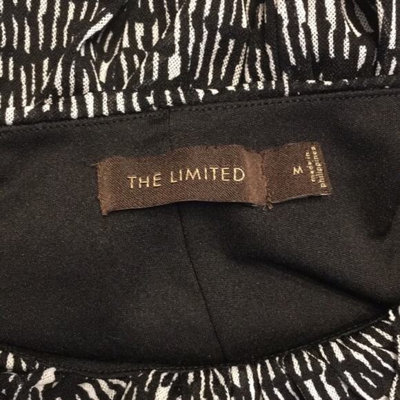 The Limited Ruffle Black & White Print Dress M - Picture 5 of 8